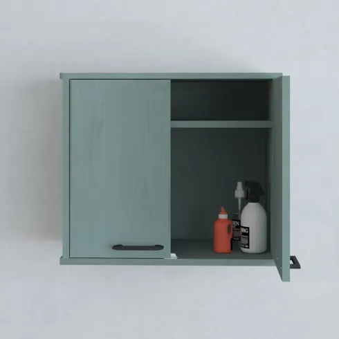 Pensile Lavanderia 60x34x52,5 cm in PVC Verde Ripiano Doppia Anta