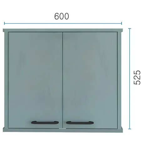 Pensile Lavanderia 60x34x52,5 cm in PVC Verde Ripiano Doppia Anta