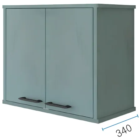 Pensile Lavanderia 60x34x52,5 cm in PVC Verde Ripiano Doppia Anta