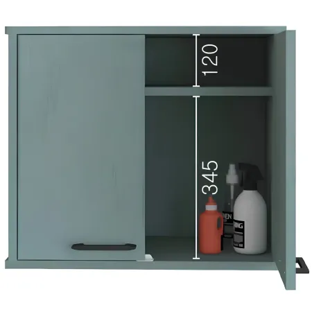 Pensile Lavanderia 60x34x52,5 cm in PVC Verde Ripiano Doppia Anta