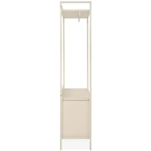 Appendiabiti da Ingresso con 2 Cassetti Asta in Metallo Beige da Terra