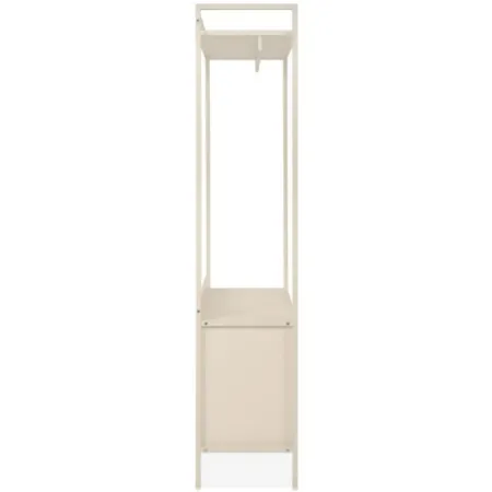 Appendiabiti da Ingresso con 2 Cassetti Asta in Metallo Beige da Terra