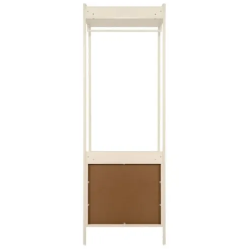 Appendiabiti da Ingresso con 2 Cassetti Asta in Metallo Beige da Terra