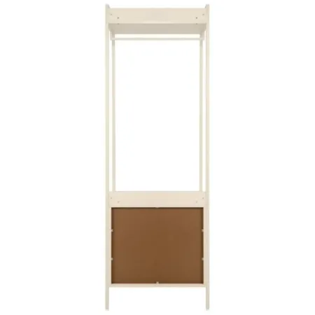 Appendiabiti da Ingresso con 2 Cassetti Asta in Metallo Beige da Terra