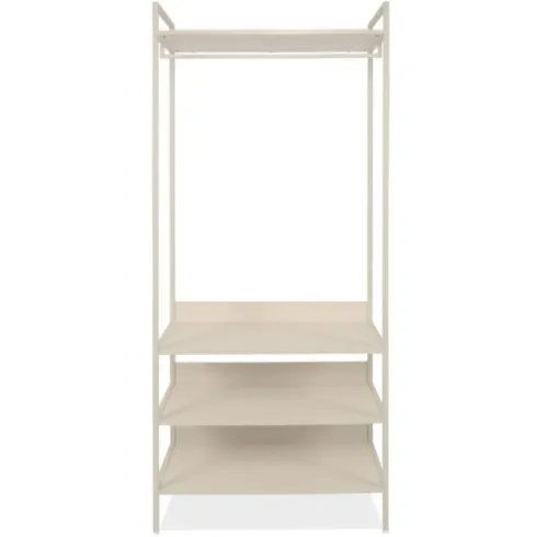 Appendiabiti da Terra con 3 Ripiani Asta in Metallo Beige da Ingresso