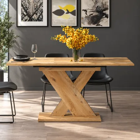 Tavolo Allungabile da Pranzo Rettangolare MDF Rovere 120-160 cm
