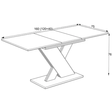 Tavolo Allungabile da Pranzo Rettangolare MDF Rovere 120-160 cm