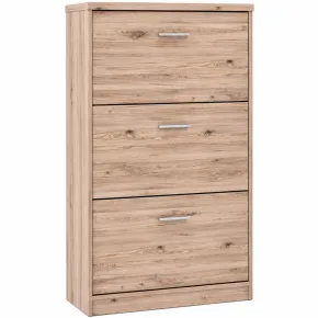 Scarpiera 3 Scomparti Rovere 70x18x120 cm Salvaspazio Camera Ingresso