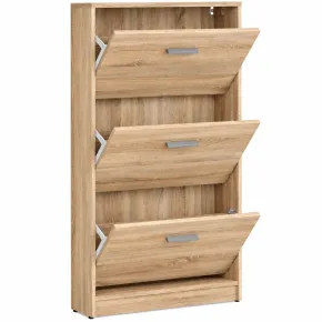 Scarpiera 3 Scomparti Rovere 70x18x120 cm Salvaspazio Camera Ingresso 2