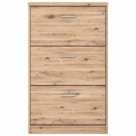 Scarpiera 3 Scomparti Rovere 70x18x120 cm Salvaspazio Camera Ingresso