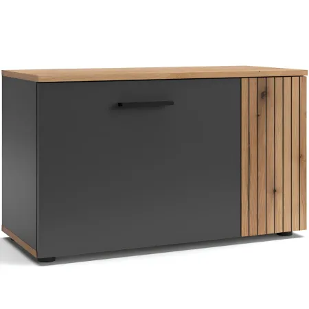 Credenza 2 Ante Reversibile Madia Multiuso Antracite Rovere Soggiorno