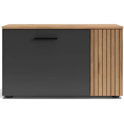 Credenza 2 Ante Reversibile Madia Multiuso Antracite Rovere Soggiorno