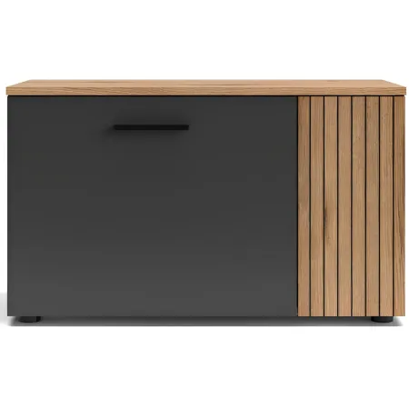 Credenza 2 Ante Reversibile Madia Multiuso Antracite Rovere Soggiorno
