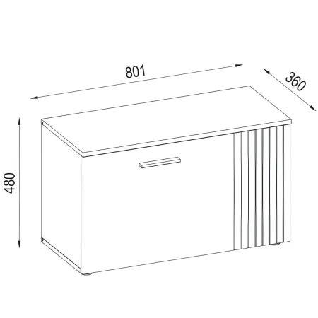 Credenza 2 Ante Reversibile Madia Multiuso Antracite Rovere Soggiorno