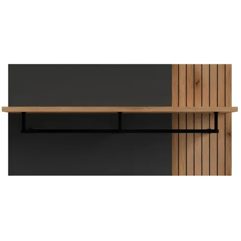 Set Mobile Ingresso Madia 2 Ante Mensola Attaccapanni Antracite Rovere