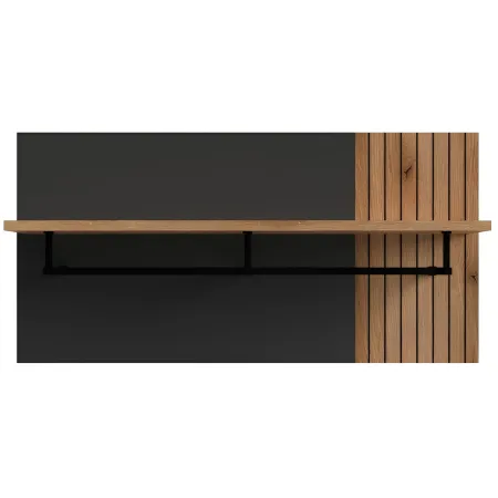 Set Mobile Ingresso Madia 2 Ante Mensola Attaccapanni Antracite Rovere