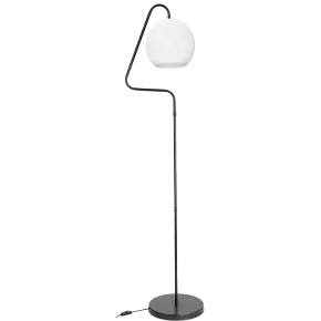 Lampada da Terra 160 cm Nero con Paralume Bianco 60W da Interno