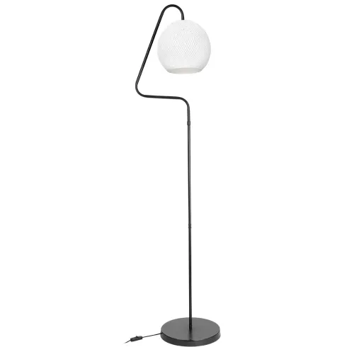 Lampada da Terra 160 cm Nero con Paralume Bianco 60W da Interno