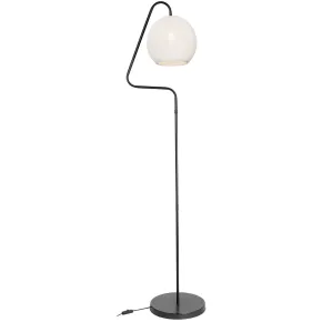 Lampada da Terra 160 cm Nero con Paralume Bianco 60W da Interno 2