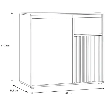 Mobile Multiuso 2 Ante Cassetto Credenza Rovere Beige Ingresso Camera