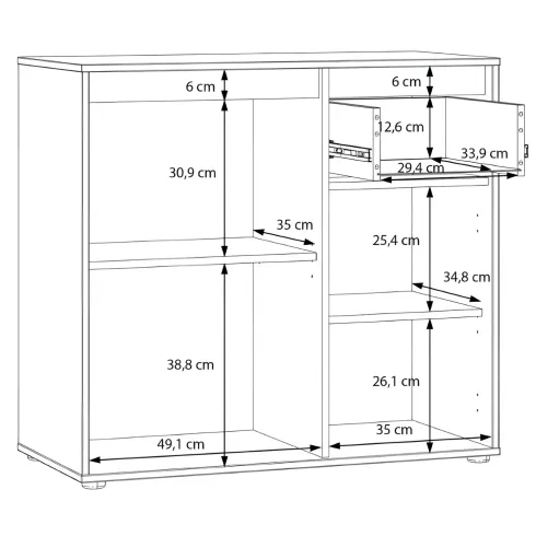 Mobile Multiuso 2 Ante Cassetto Credenza Rovere Beige Ingresso Camera