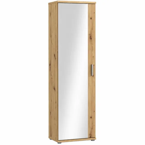 Mobile Scarpiera con Specchio Rovere Armadio Salvaspazio 6 Ripiani