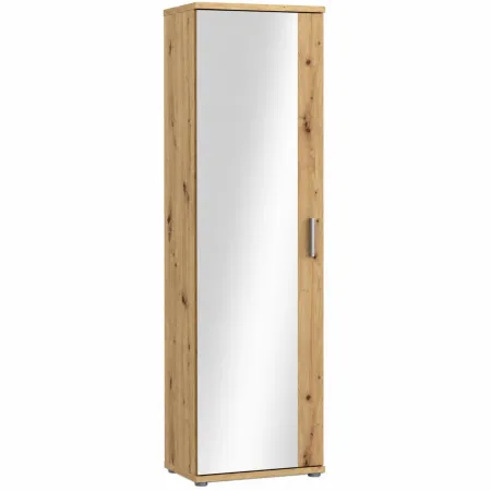 Mobile Scarpiera con Specchio Rovere Armadio Salvaspazio 6 Ripiani