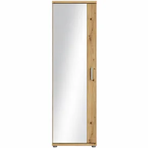 Mobile Scarpiera con Specchio Rovere Armadio Salvaspazio 6 Ripiani 2