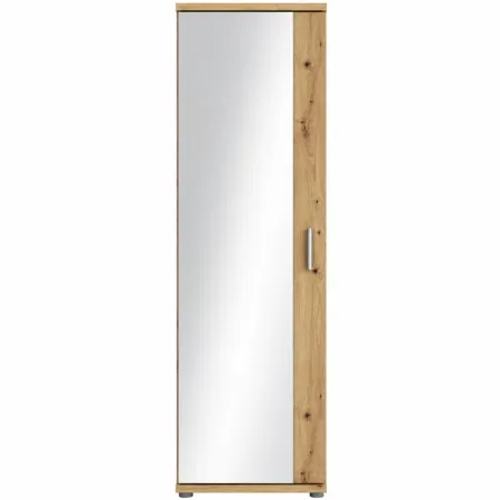 Mobile Scarpiera con Specchio Rovere Armadio Salvaspazio 6 Ripiani