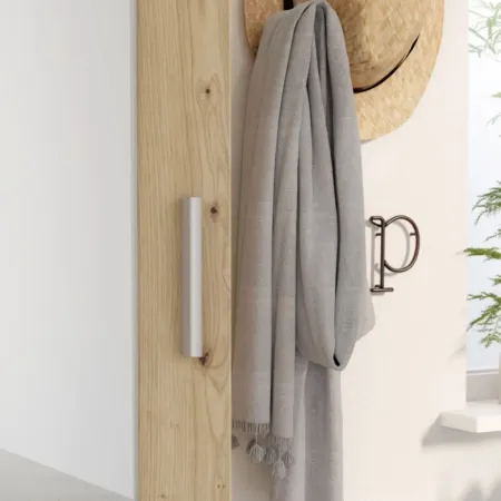 Mobile Scarpiera con Specchio Rovere Armadio Salvaspazio 6 Ripiani