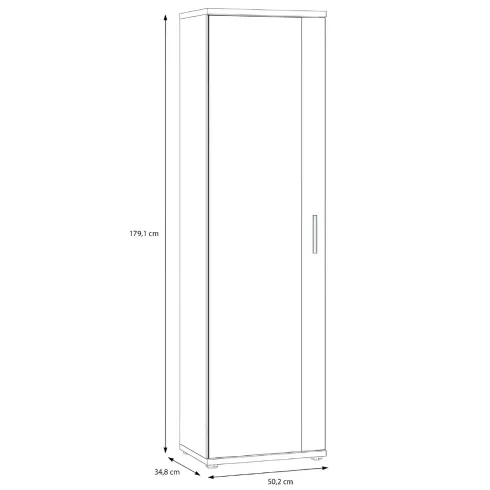 Mobile Scarpiera con Specchio Rovere Armadio Salvaspazio 6 Ripiani