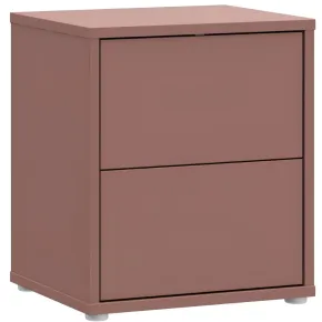 Comodino Camera da Letto 2 Cassetti Rosso Terracotta Moderno 50 cm
