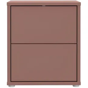 Comodino Camera da Letto 2 Cassetti Rosso Terracotta Moderno 50 cm 2
