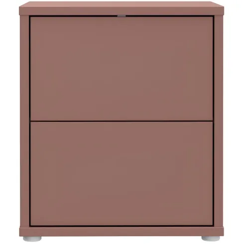 Comodino Camera da Letto 2 Cassetti Rosso Terracotta Moderno 50 cm