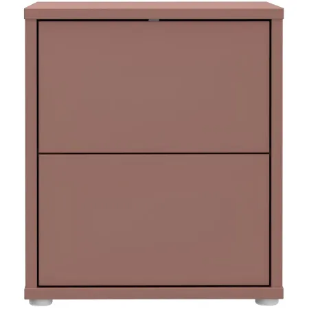 Comodino Camera da Letto 2 Cassetti Rosso Terracotta Moderno 50 cm