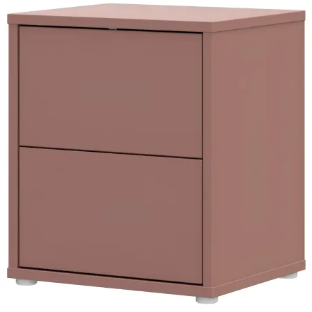 Comodino Camera da Letto 2 Cassetti Rosso Terracotta Moderno 50 cm