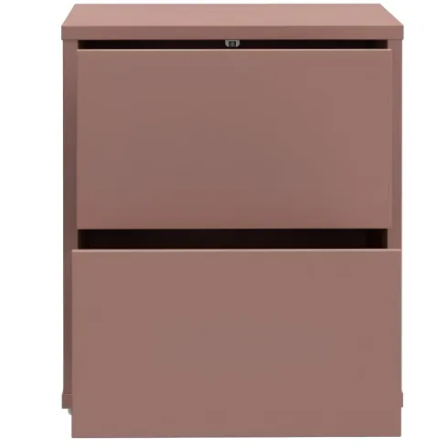 Comodino Camera da Letto 2 Cassetti Rosso Terracotta Moderno 50 cm