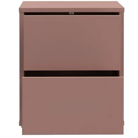 Comodino Camera da Letto 2 Cassetti Rosso Terracotta Moderno 50 cm