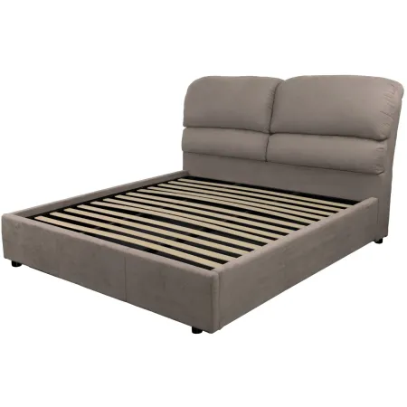 Struttura Letto Matrimoniale Contenitore 160x190 cm Imbottito Tortora