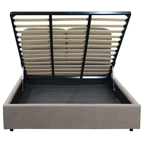 Struttura Letto Matrimoniale Contenitore 160x190 cm Imbottito Tortora