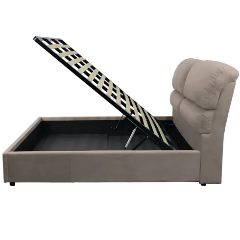 Struttura Letto Matrimoniale Contenitore 160x190 cm Imbottito Tortora