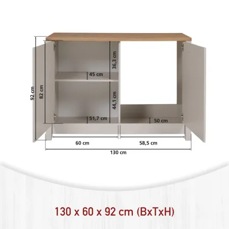 Mobili Cucina Componibile con Base Sottolavello Pensile Beige Rovere