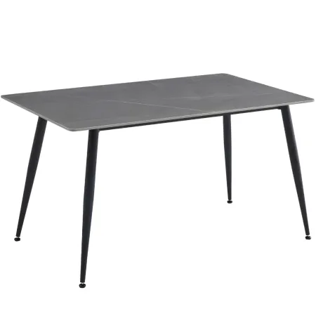 Tavolo 140x80 cm da Pranzo Ceramica Effetto Marmo Grigio 6 Posti