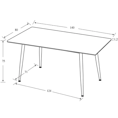 Tavolo 140x80 cm da Pranzo Ceramica Effetto Marmo Grigio 6 Posti