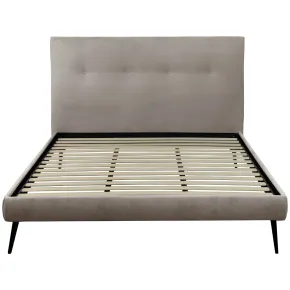 Struttura Letto Matrimoniale Tortora Rete 160x190 Tessuto Antimacchia