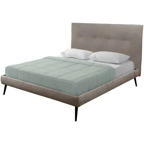 Struttura Letto Matrimoniale Tortora Rete 160x190 Tessuto Antimacchia
