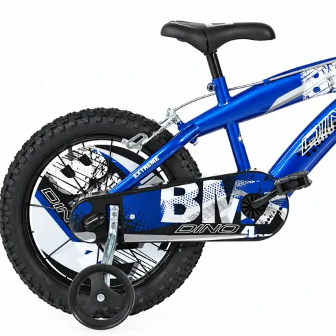 Bicicletta BMX 16" per Bambini Blu con Stabilizzatori e Gomme EVA
