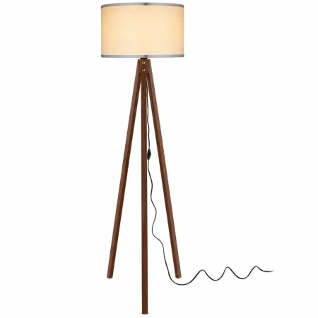 Lampada da Terra Noce con Paralume Crema E27 Camera da Letto Salotto