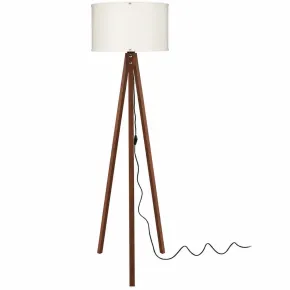 Lampada da Terra Noce con Paralume Crema E27 Camera da Letto Salotto