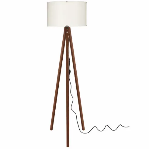 Lampada da Terra Noce con Paralume Crema E27 Camera da Letto Salotto